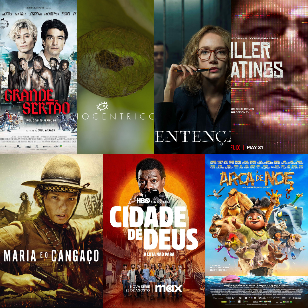 Mosaico de projetos: Grande Sertão, Biocêntricos, A Sentença, Killer Ratings, Maria e o Cangaço, Cidade de Deus e Arca de Noé